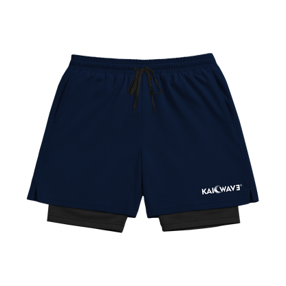 Short 2x1 DryFit Azul Marinho KM