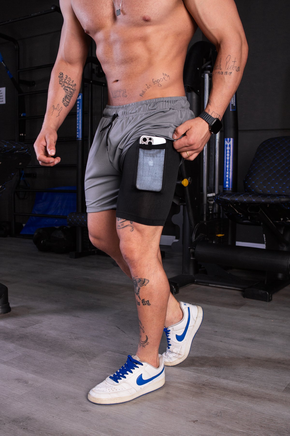 Short 2x1 DryFit Cinza KM