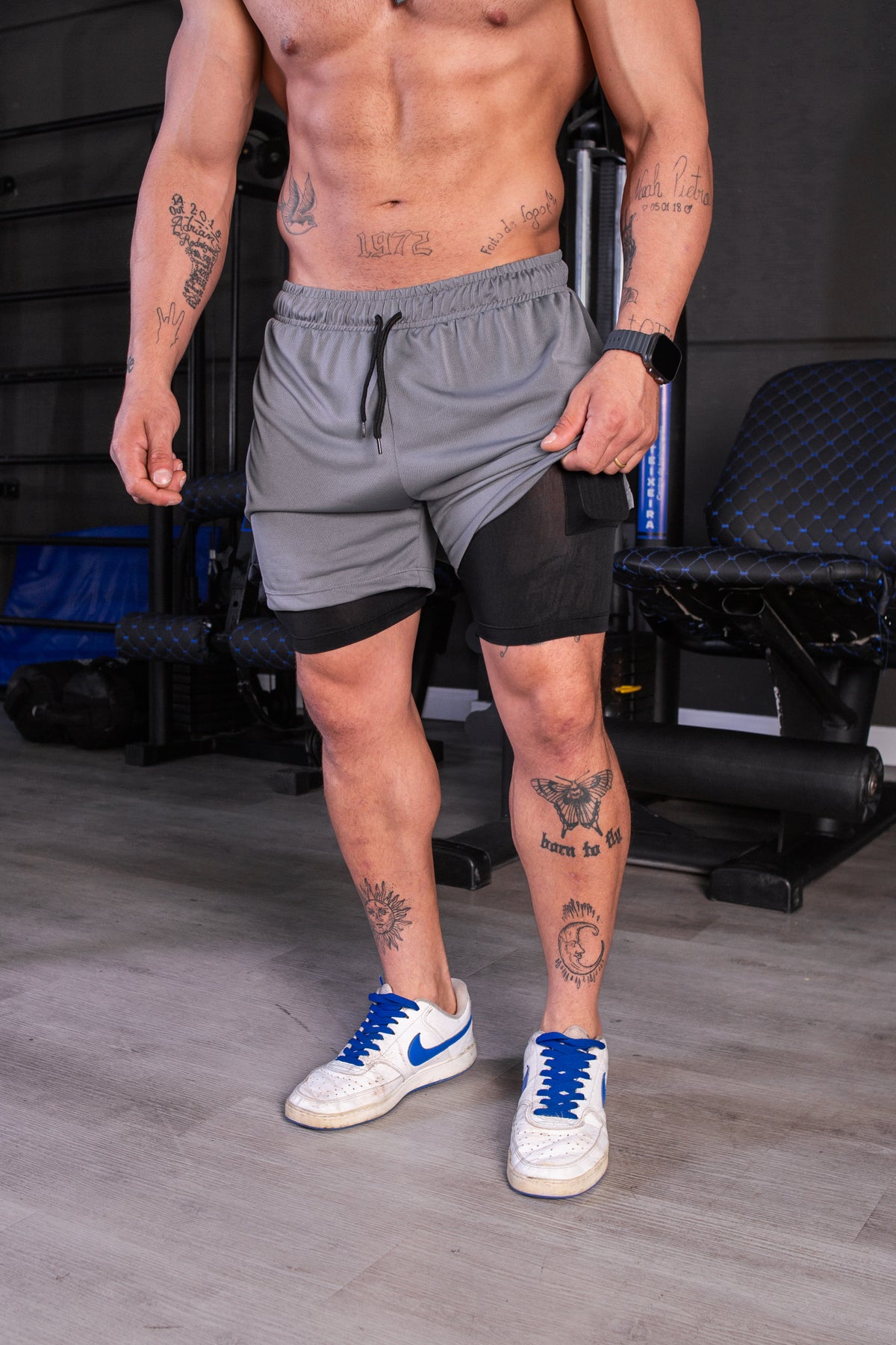 Short 2x1 DryFit Cinza KM