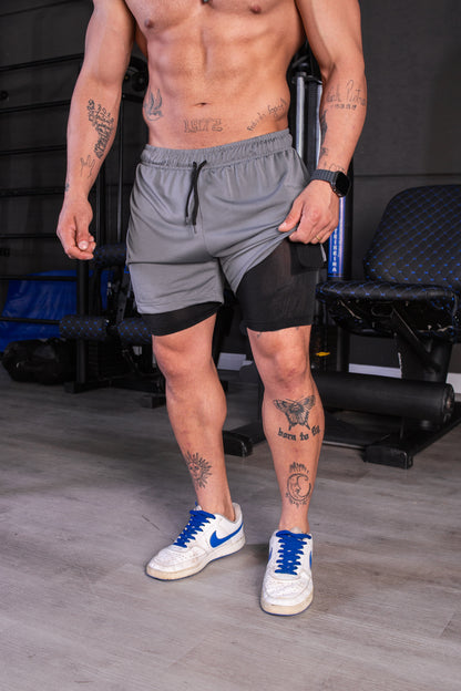 Short 2x1 DryFit Cinza KM