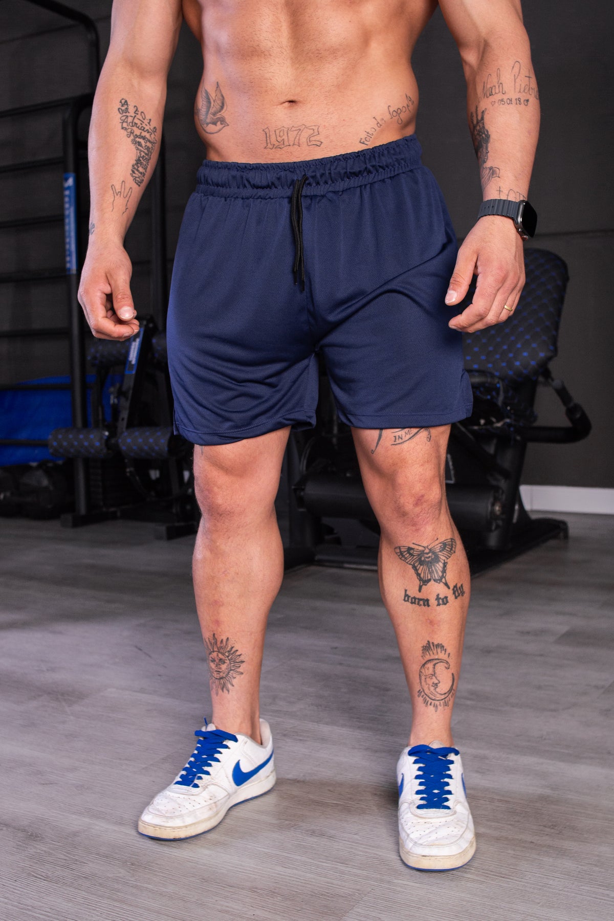 Short 2x1 DryFit Azul Marinho KM
