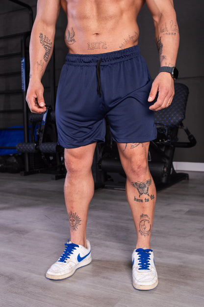 Short 2x1 DryFit Azul Marinho KM